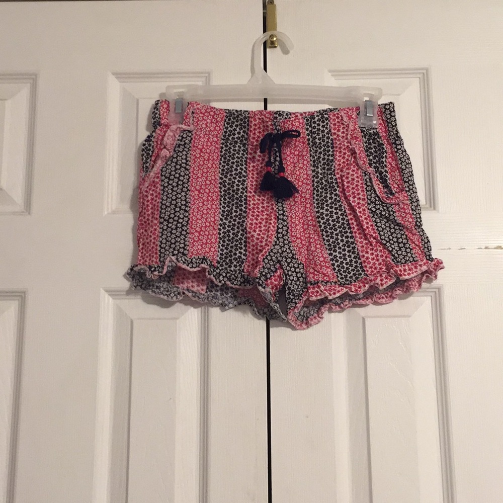 Pink and Black Flowered Shorts w/Pockets!!!!